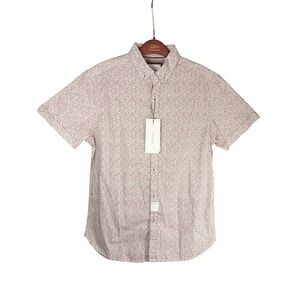 Cactus Man Mens Poplin Slim Fit Short Sleeve Button Down Shirt Size S 38